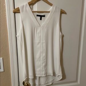 White House Black Market Sleeveless White Asymmetrical Blouse